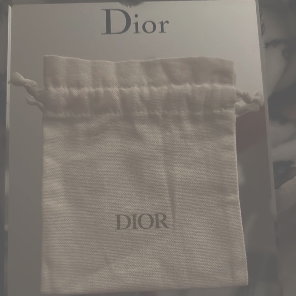 Dior White Drawstring Pouch